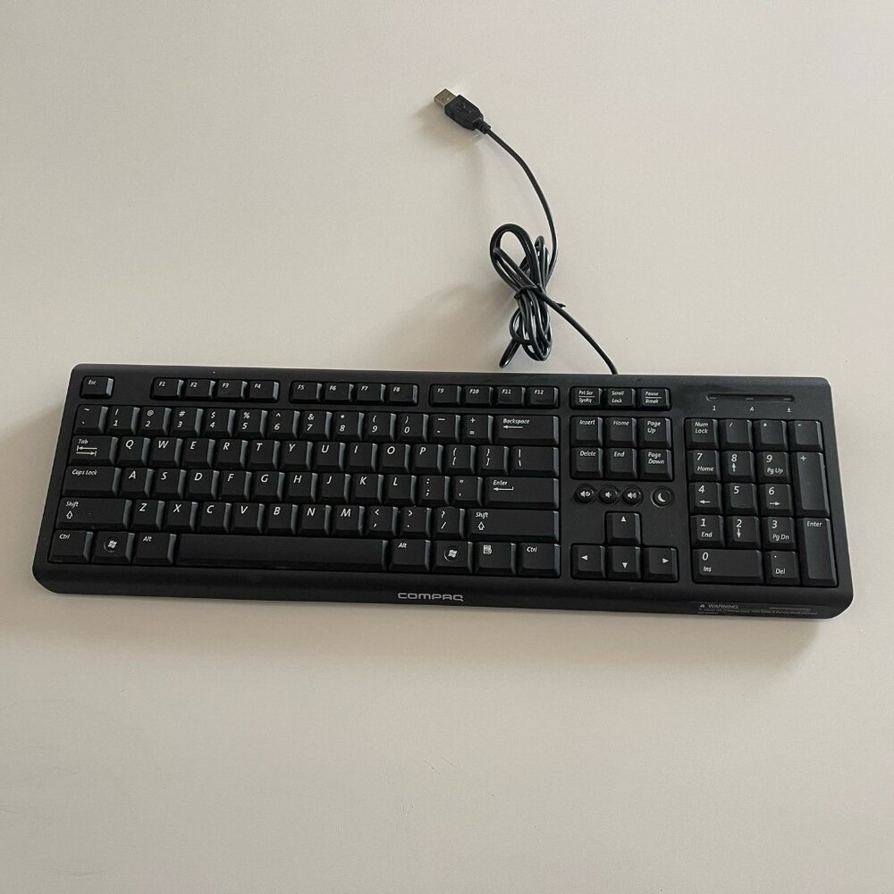 Compaq SK-2085 Wired USB Mechanical Clicky Keyboard Black Retro